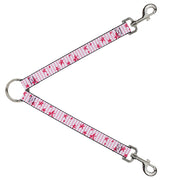 Dog Leash Splitter - Sketch Stars w/Stripes Pink/White/Fuchsia Dog Leash Splitters Buckle-Down   