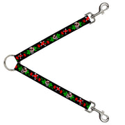Dog Leash Splitter - Sugar Skull w/Roses & Heart Dog Leash Splitters Buckle-Down   