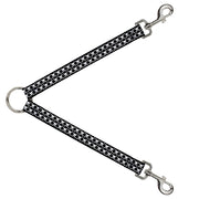 Dog Leash Splitter - Top Skulls Black/White Dog Leash Splitters Buckle-Down   
