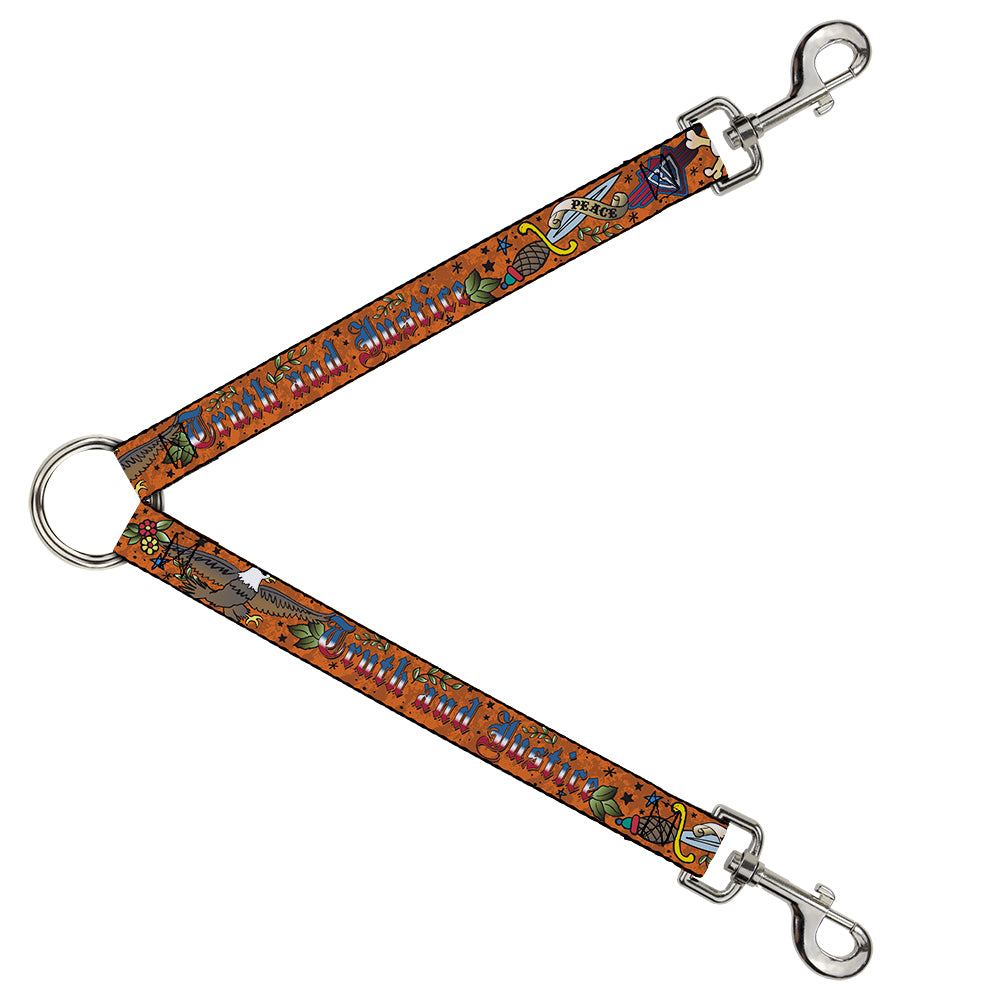 Dog Leash Splitter - Truth and Justice Orange Dog Leash Splitters Buckle-Down   