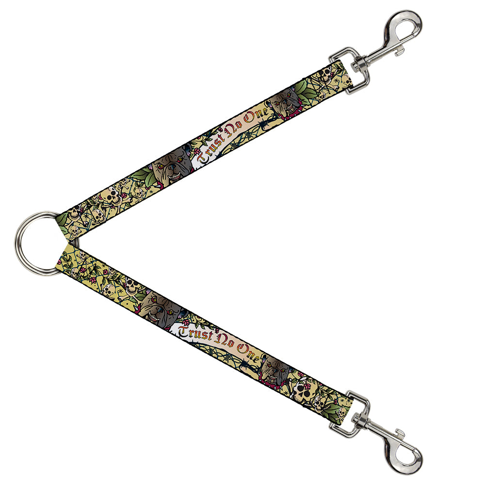 Dog Leash Splitter - Trust No One CLOSE-UP Black Dog Leash Splitters Buckle-Down   