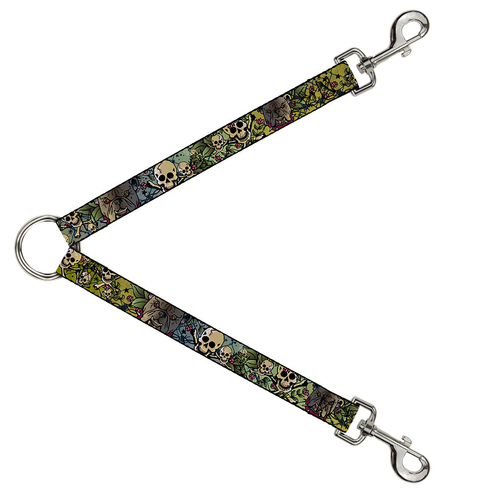 Dog Leash Splitter - Trust No One CLOSE-UP Yellow/Green/Blue-S Dog Leash Splitters Buckle-Down   