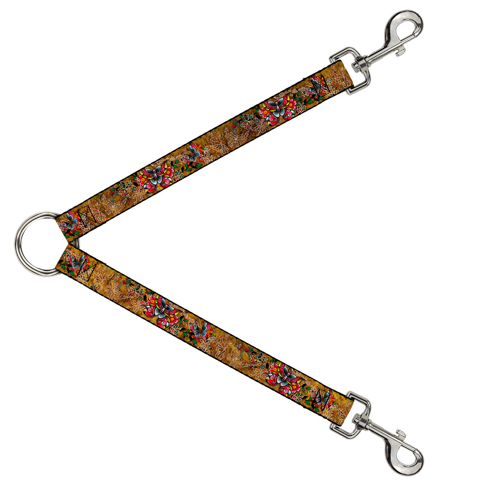 Dog Leash Splitter - Tattoo Johnny-Butterflies Dog Leash Splitters Tattoo Johnny   