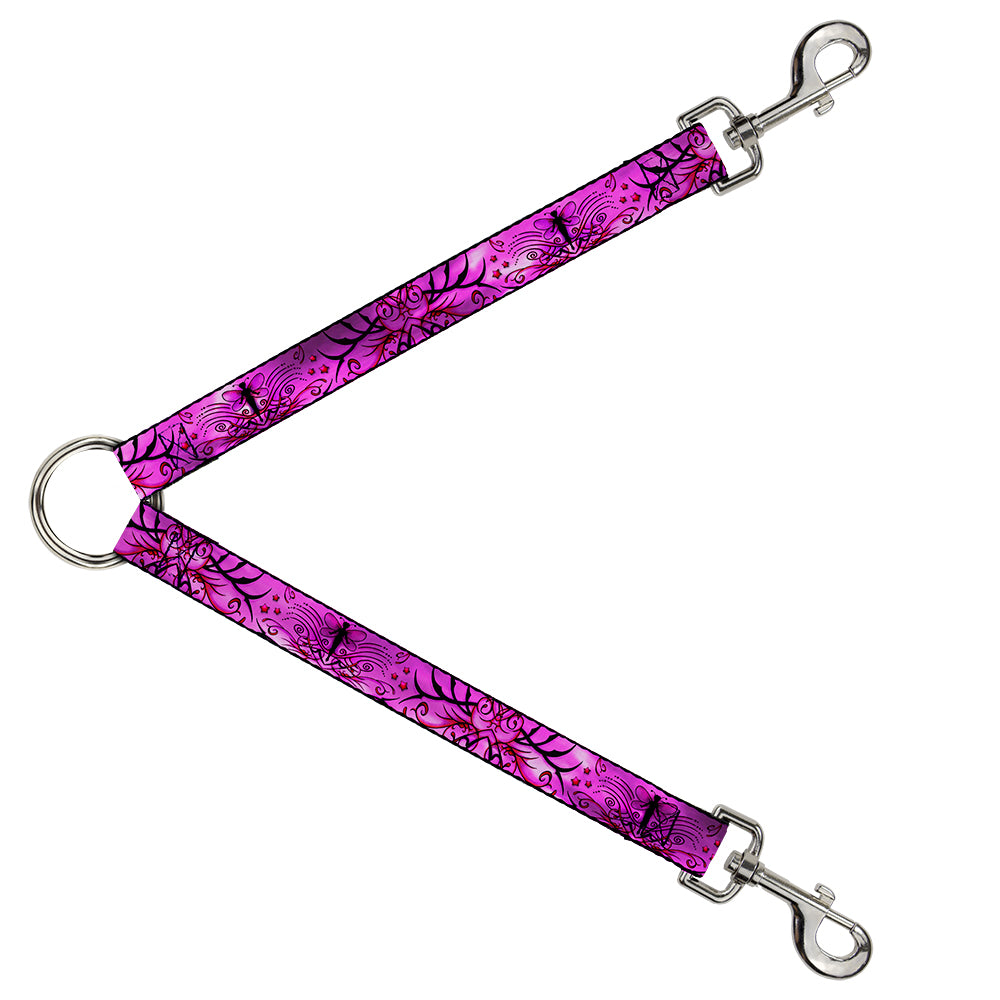 Dog Leash Splitter - Tattoo Johnny-Fairy Pink Swirl Dog Leash Splitters Tattoo Johnny   