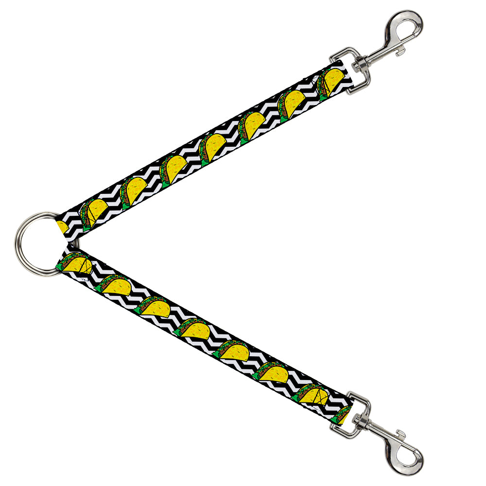 Dog Leash Splitter - Taco/Chevron Black/White Dog Leash Splitters Buckle-Down   