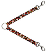 Dog Leash Splitter - Top Hat Pin Up Girl/Poker Chips Vertical Stripes Red/Black Dog Leash Splitters Buckle-Down   