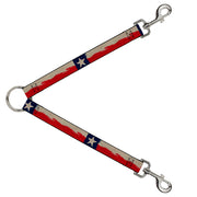 Dog Leash Splitter - Texas Flag CLOSE-UP Distressed Painting Dog Leash Splitters Buckle-Down   