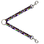 Dog Leash Splitter - Unicorns/Rainbow Swirl Black Dog Leash Splitters Buckle-Down   