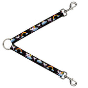 Dog Leash Splitter - Unicorns/Rainbows/Stars Black Dog Leash Splitters Buckle-Down   