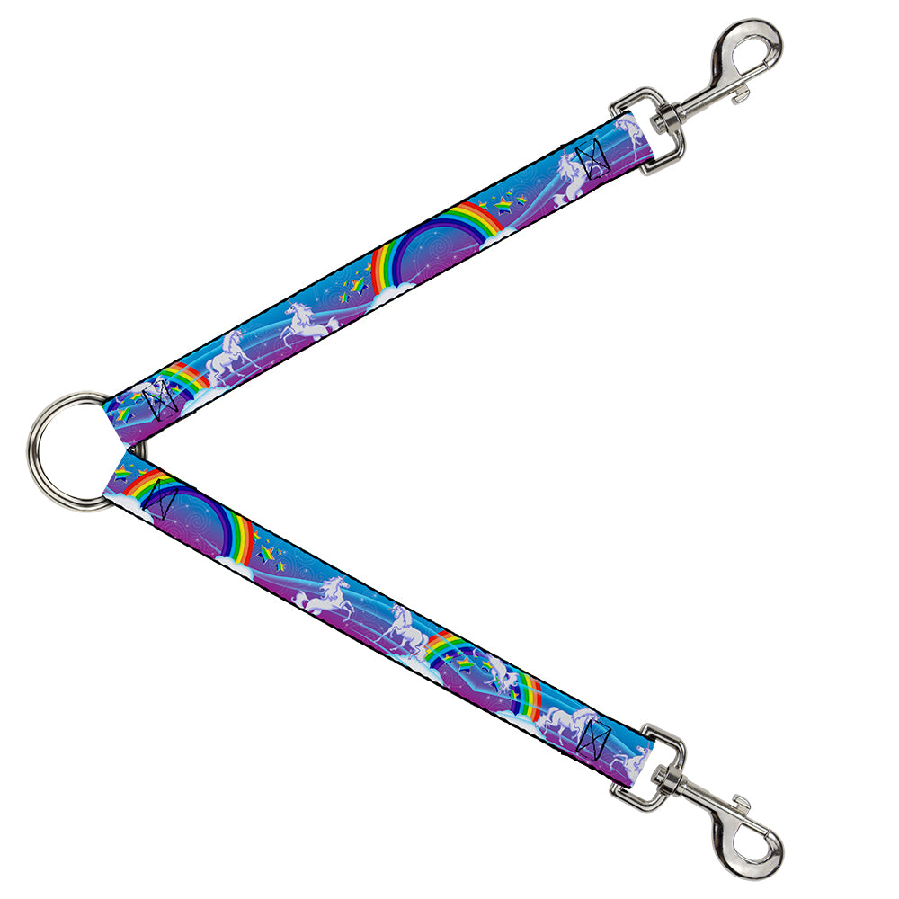 Dog Leash Splitter - Unicorns/Rainbows/Stars Blue/Rainbow/White Dog Leash Splitters Buckle-Down   