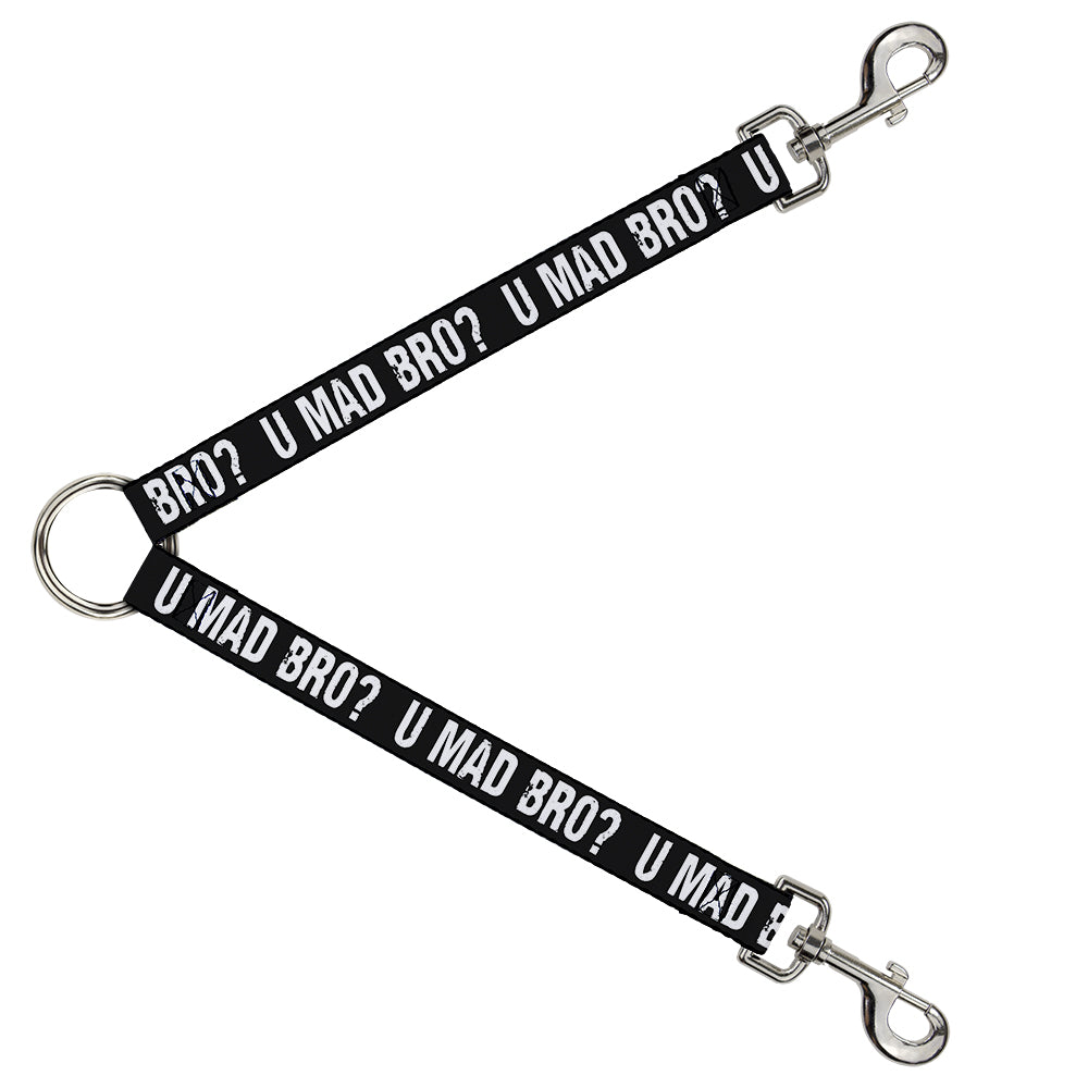 Dog Leash Splitter - U MAD BRO? Black/White Dog Leash Splitters Buckle-Down   