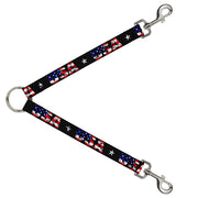 Dog Leash Splitter - USA w/Star Black/US Flags Dog Leash Splitters Buckle-Down   