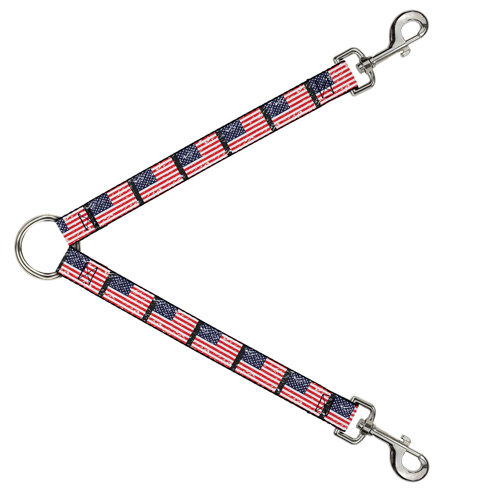 Dog Leash Splitter - United States Flags Weathered/Black Dog Leash Splitters Buckle-Down   