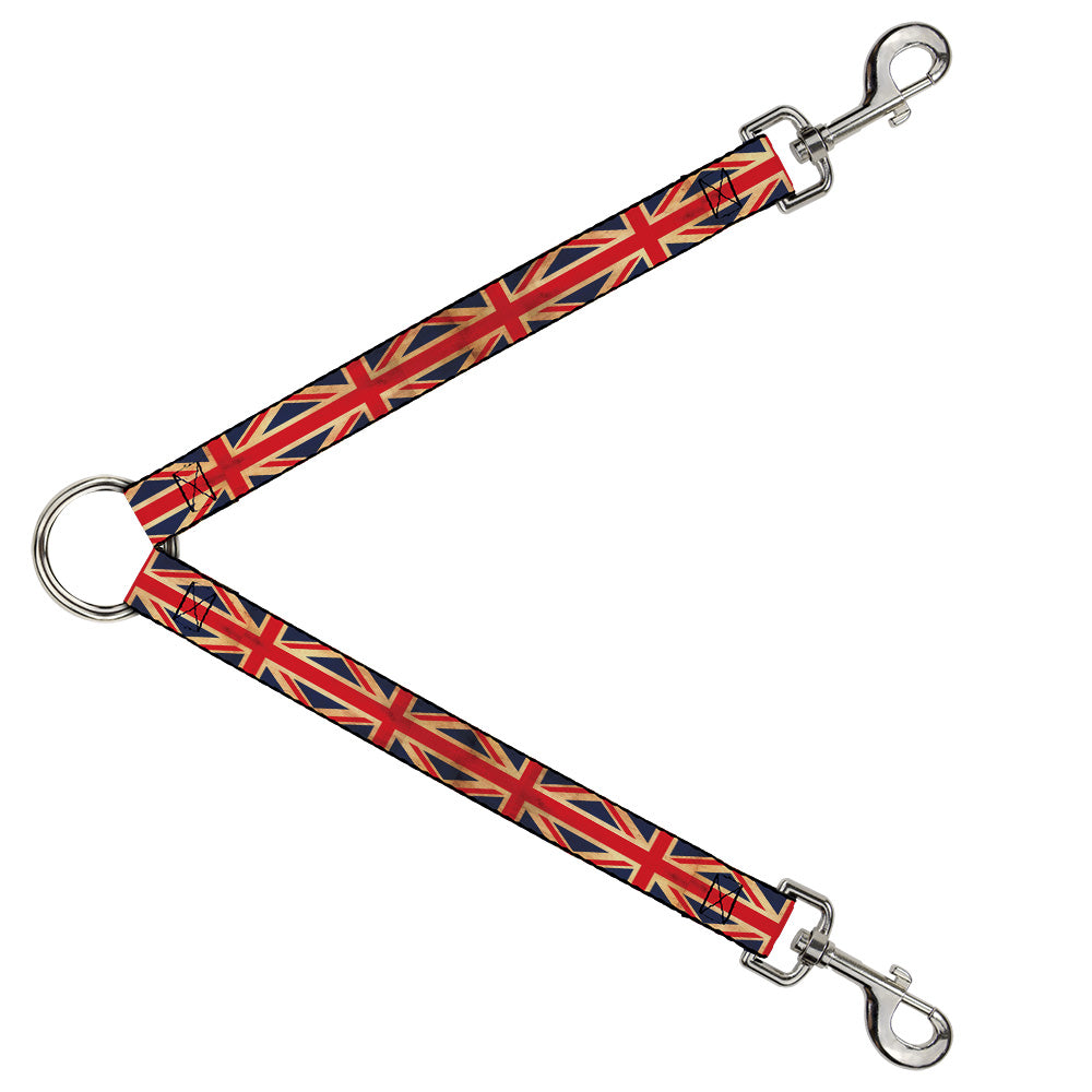 Dog Leash Splitter - United Kingdom Flag Continuous Vintage Dog Leash Splitters Buckle-Down   