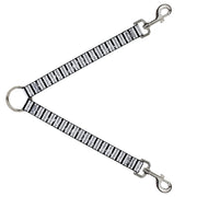 Dog Leash Splitter - Vertical Stripes White/Black/Gray Dog Leash Splitters Buckle-Down   