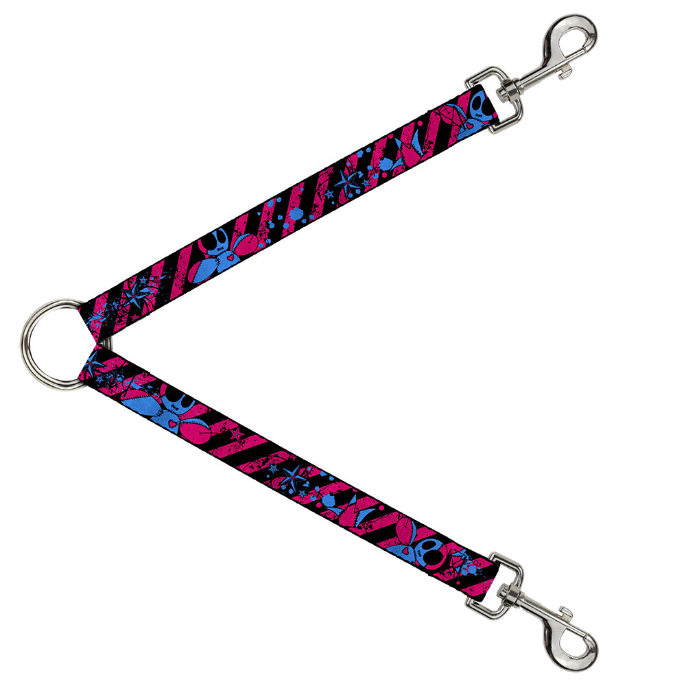 Dog Leash Splitter - Voodoo Black/Pink/Blue Dog Leash Splitters Buckle-Down   