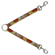 Dog Leash Splitter - Vivid Floral Collage2 Yellows/Pinks/Oranges Dog Leash Splitters Buckle-Down   