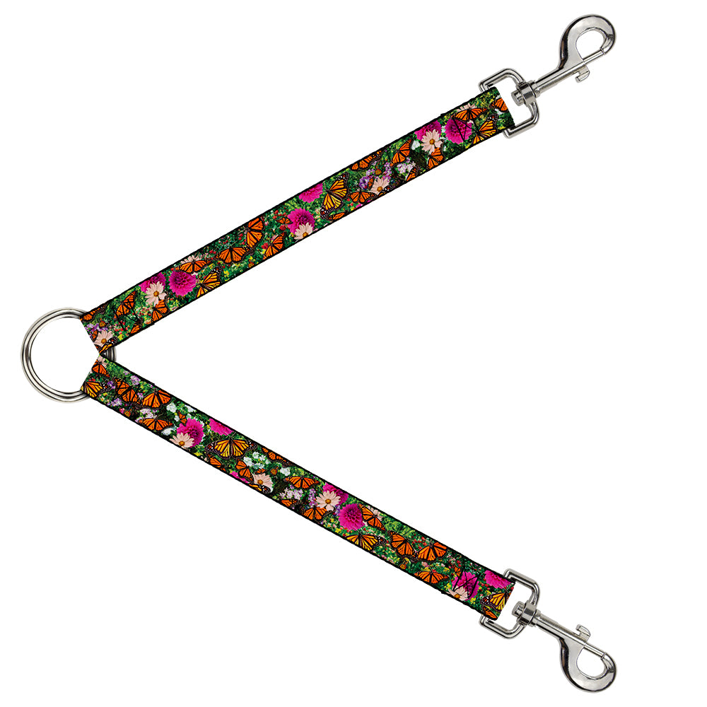 Dog Leash Splitter - Vivid Monarch Butterfly Garden Dog Leash Splitters Buckle-Down   