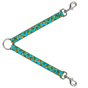 Dog Leash Splitter - Vivid Pineapples Scattered Blue Dog Leash Splitters Buckle-Down   