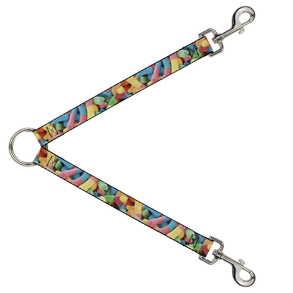 Dog Leash Splitter - Vivid Sour Worms Stacked Dog Leash Splitters Buckle-Down   