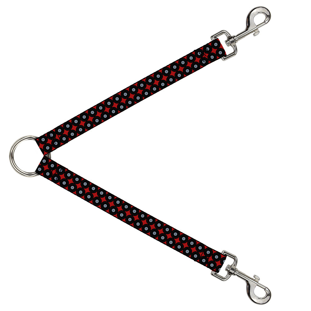 Dog Leash Splitter - Vinyl Records 2-Stripe Red/Black/Gray Dog Leash Splitters Buckle-Down   