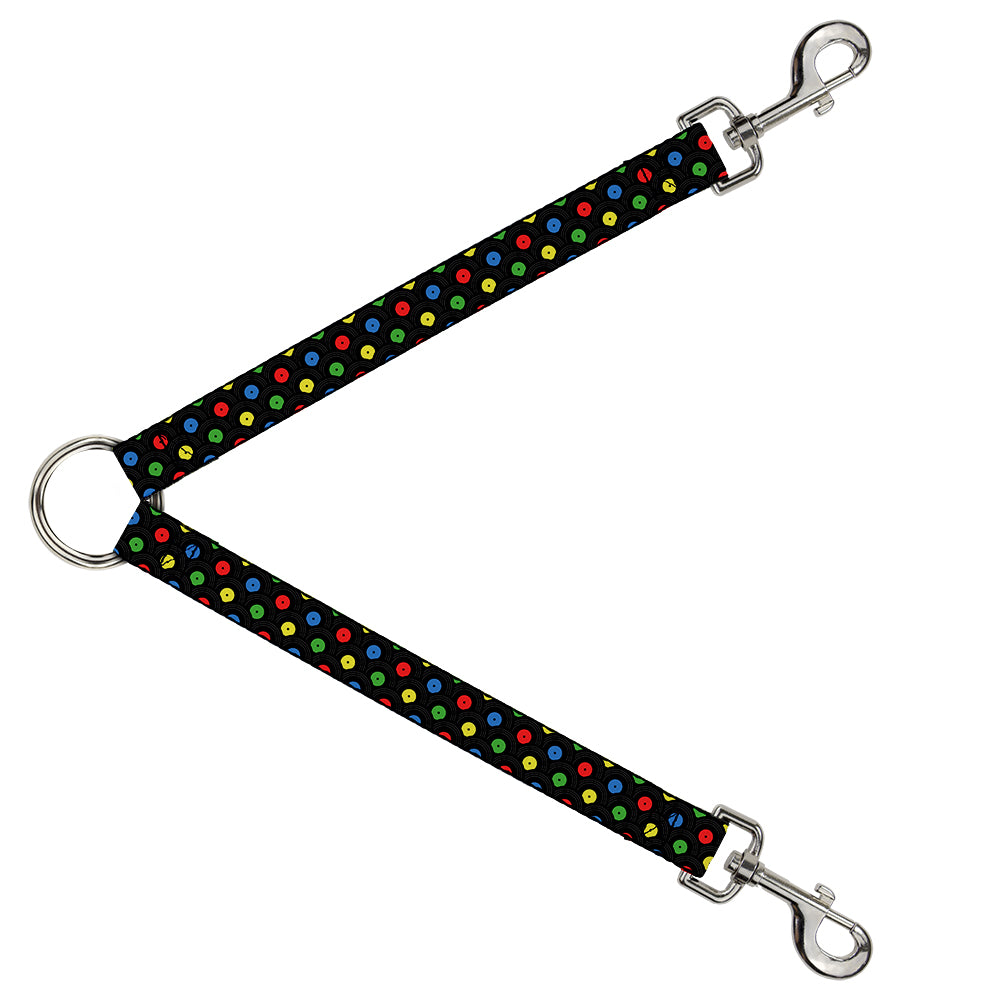 Dog Leash Splitter - Vinyl Records Stacked Black/Gray/Multi Color Dog Leash Splitters Buckle-Down   