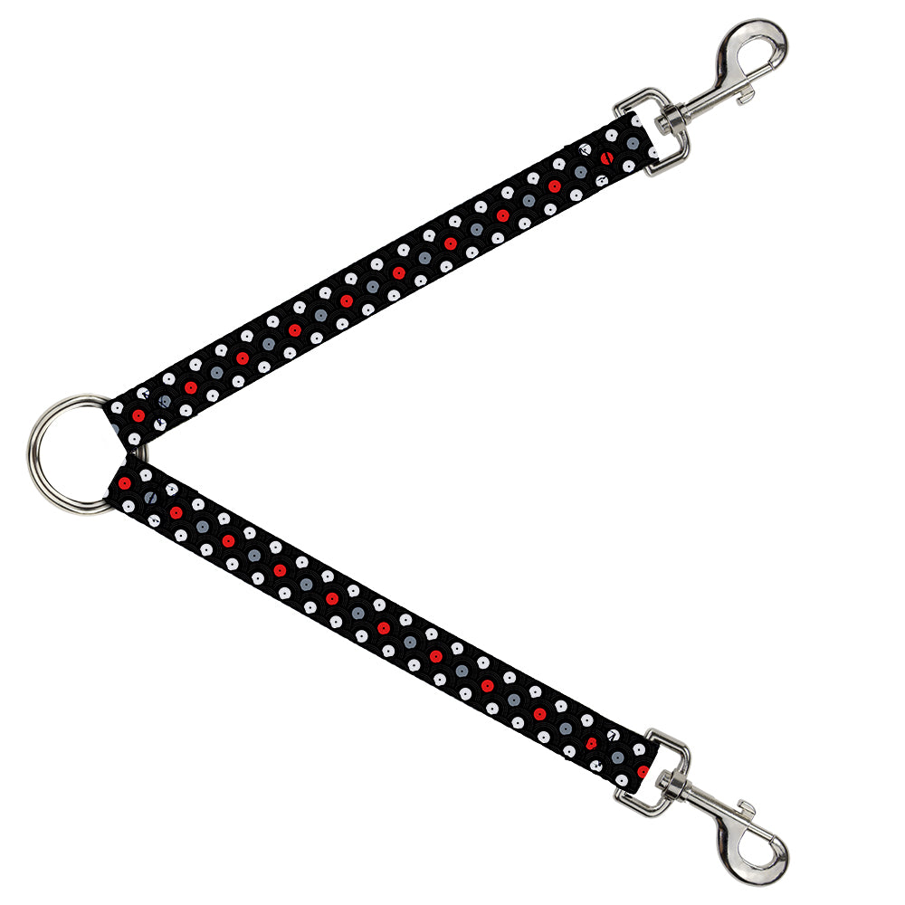 Dog Leash Splitter - Vinyl Records Stacked Black/Gray/Red/White Dog Leash Splitters Buckle-Down   