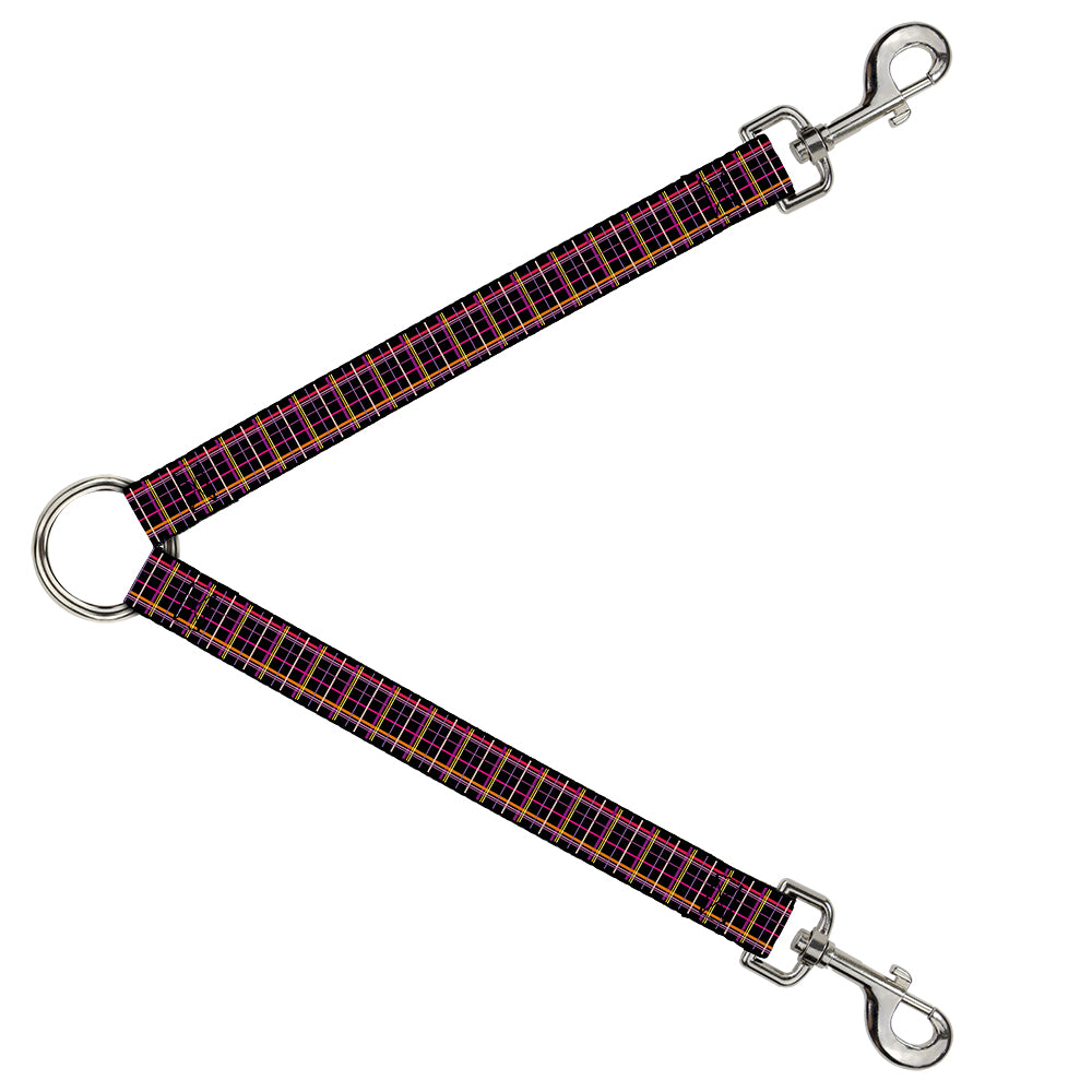 Dog Leash Splitter - Wire Grid Black/Orange/Purple Dog Leash Splitters Buckle-Down   