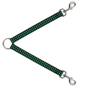 Dog Leash Splitter - Wire Grid Black/Turquoise/Yellow Dog Leash Splitters Buckle-Down   