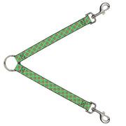 Dog Leash Splitter - Wire Grid Tan/Green/Yellow Dog Leash Splitters Buckle-Down   