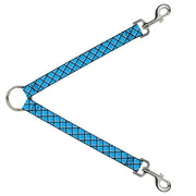 Dog Leash Splitter - Wire Grid Baby Blue Black/White Dog Leash Splitters Buckle-Down   