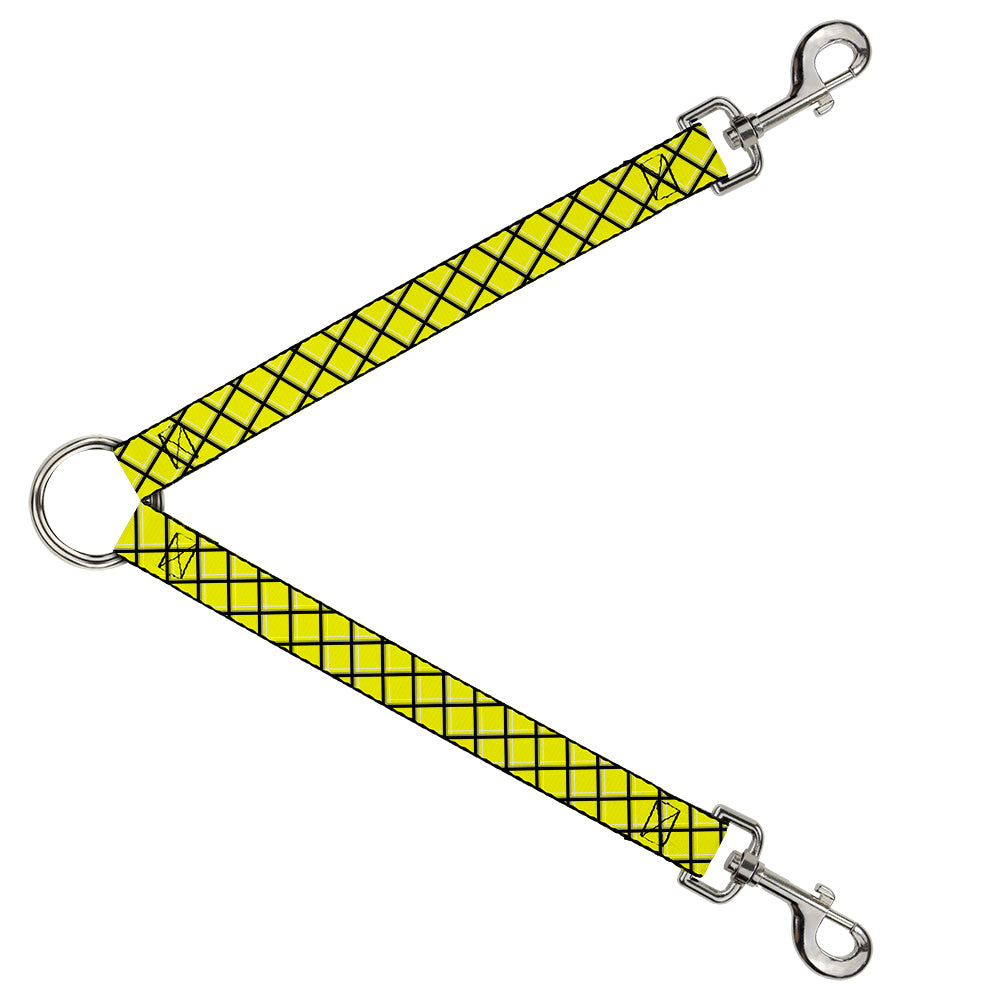 Dog Leash Splitter - Wire Grid Yellow/Black/Gray Dog Leash Splitters Buckle-Down   