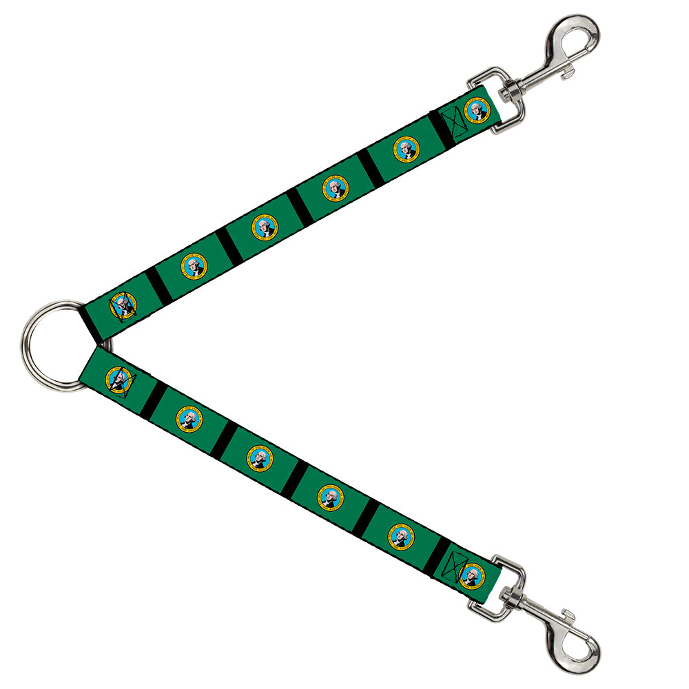 Dog Leash Splitter - Washington Flags/Black Dog Leash Splitters Buckle-Down   