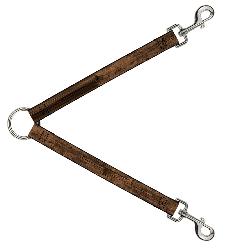Dog Leash Splitter - Wood Grain3 Horizontal Brown Dog Leash Splitters Buckle-Down   