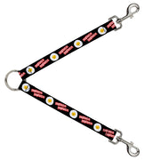 Dog Leash Splitter - Bacon & Eggs Black Dog Leash Splitters Buckle-Down   