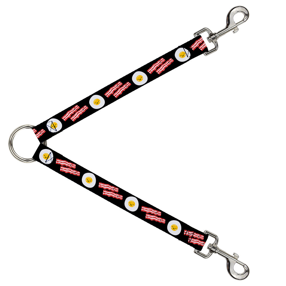 Dog Leash Splitter - Bacon & Eggs Black Dog Leash Splitters Buckle-Down   