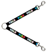 Dog Leash Splitter - YOLO Black/Multi Color Dog Leash Splitters Buckle-Down   