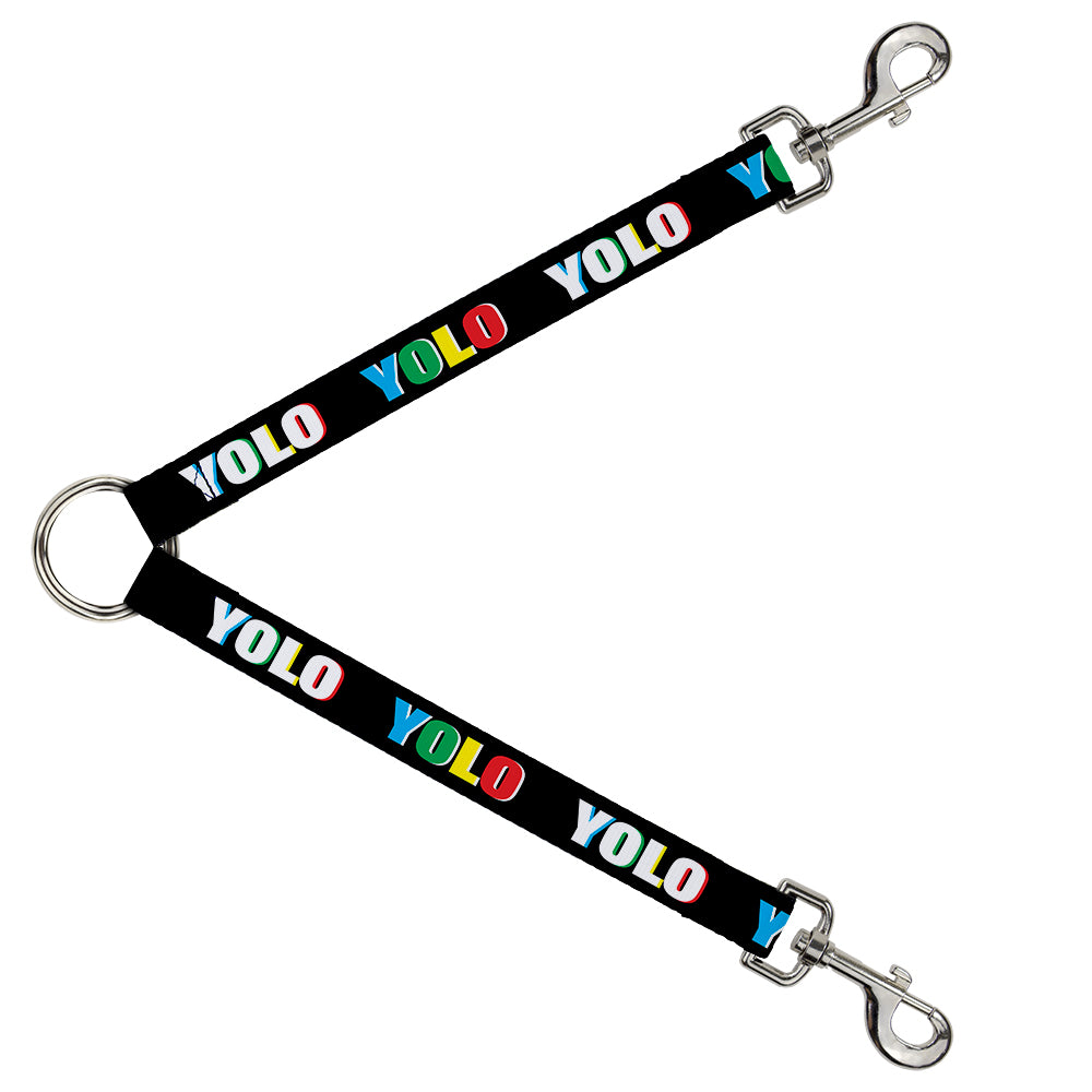 Dog Leash Splitter - YOLO Black/Multi Color Dog Leash Splitters Buckle-Down   