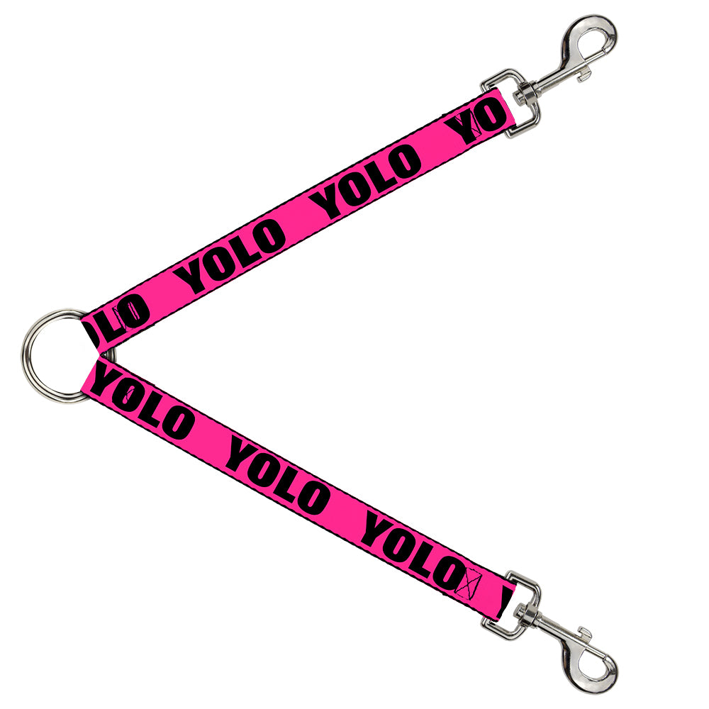Dog Leash Splitter - YOLO Pink/Black Dog Leash Splitters Buckle-Down   