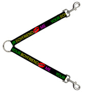 Dog Leash Splitter - YOUR BOYFRIEND LOVES ME w/Kiss Black/Neon Dog Leash Splitters Buckle-Down   