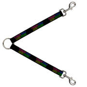 Dog Leash Splitter - YOUNG WILD AND FREE Outline Black/Multi Neon Dog Leash Splitters Buckle-Down   