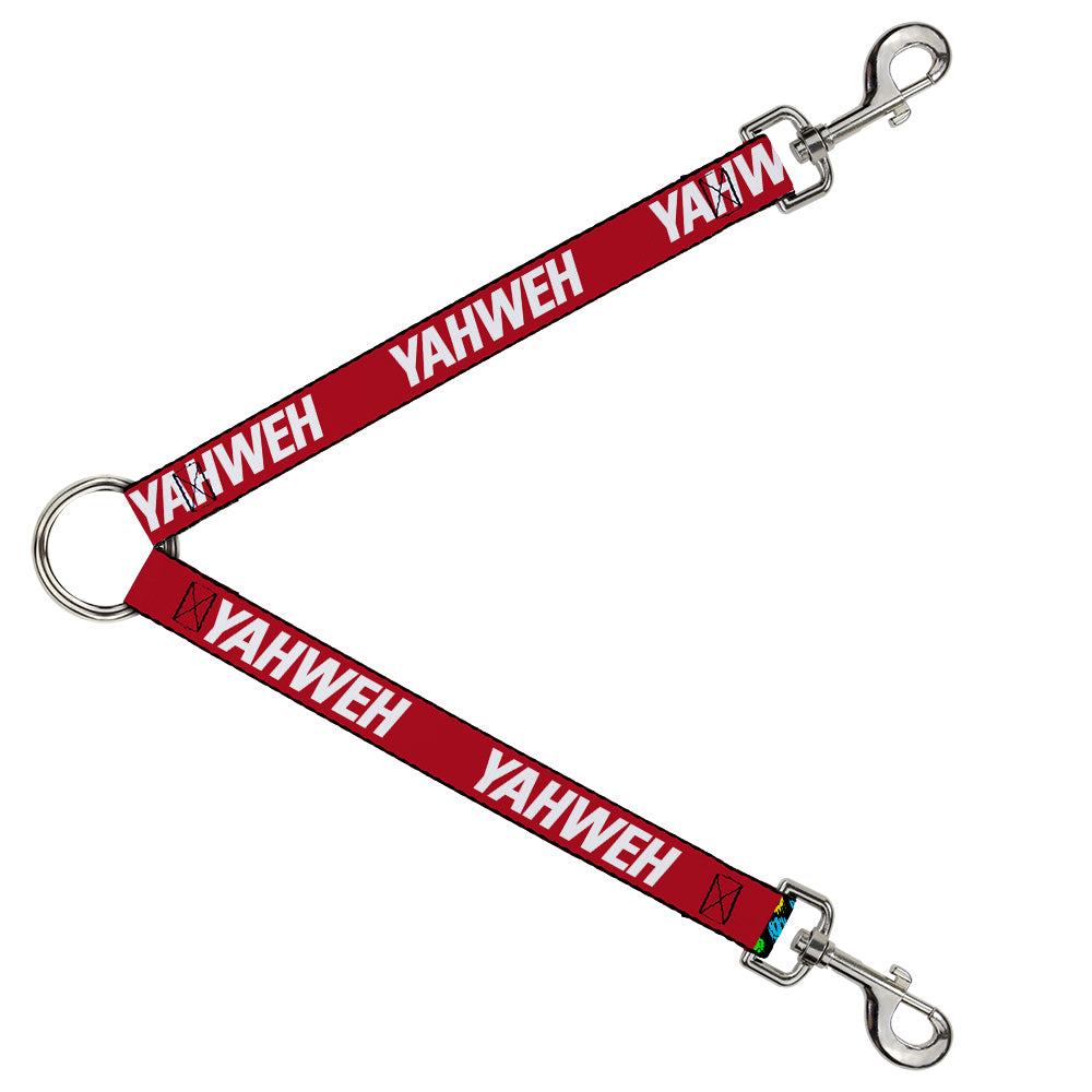 Dog Leash Splitter - YAHWEH Text Red White Dog Leash Splitters Buckle-Down   