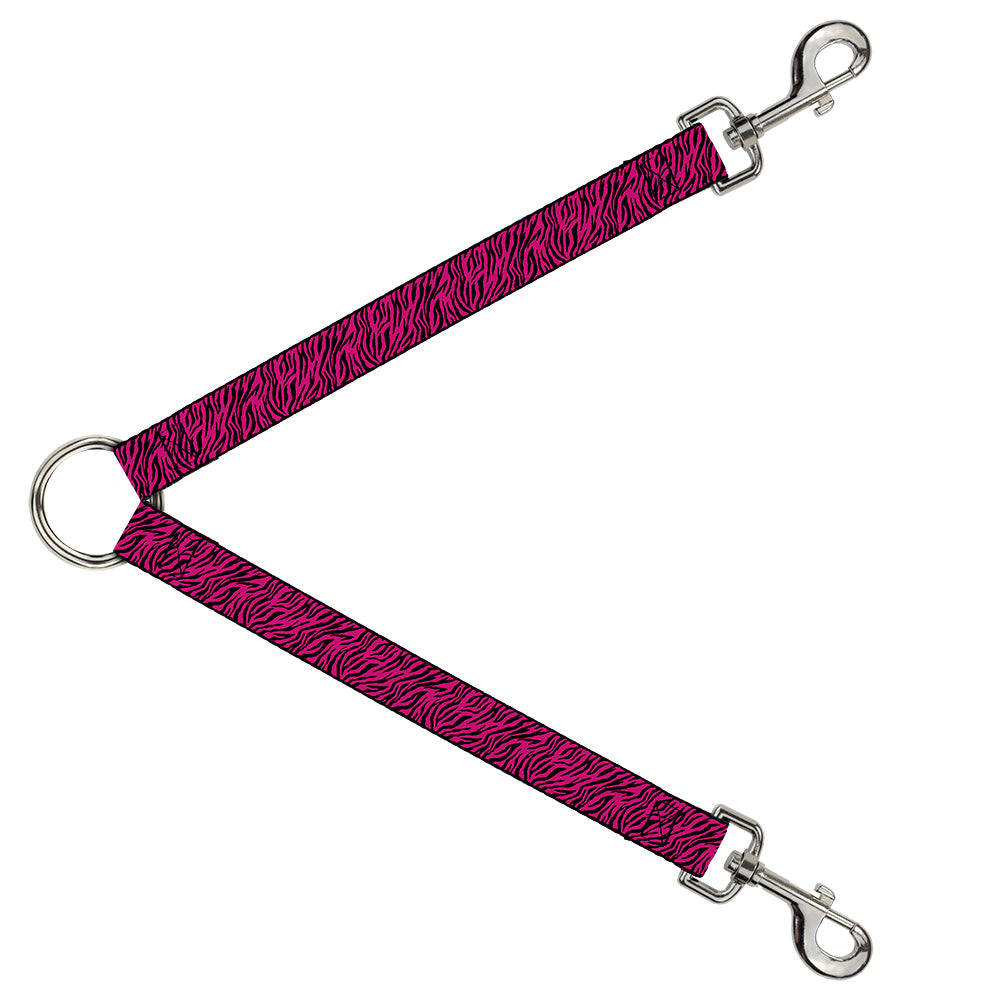 Dog Leash Splitter - Zebra 2 Fuchsia Pink Dog Leash Splitters Buckle-Down   