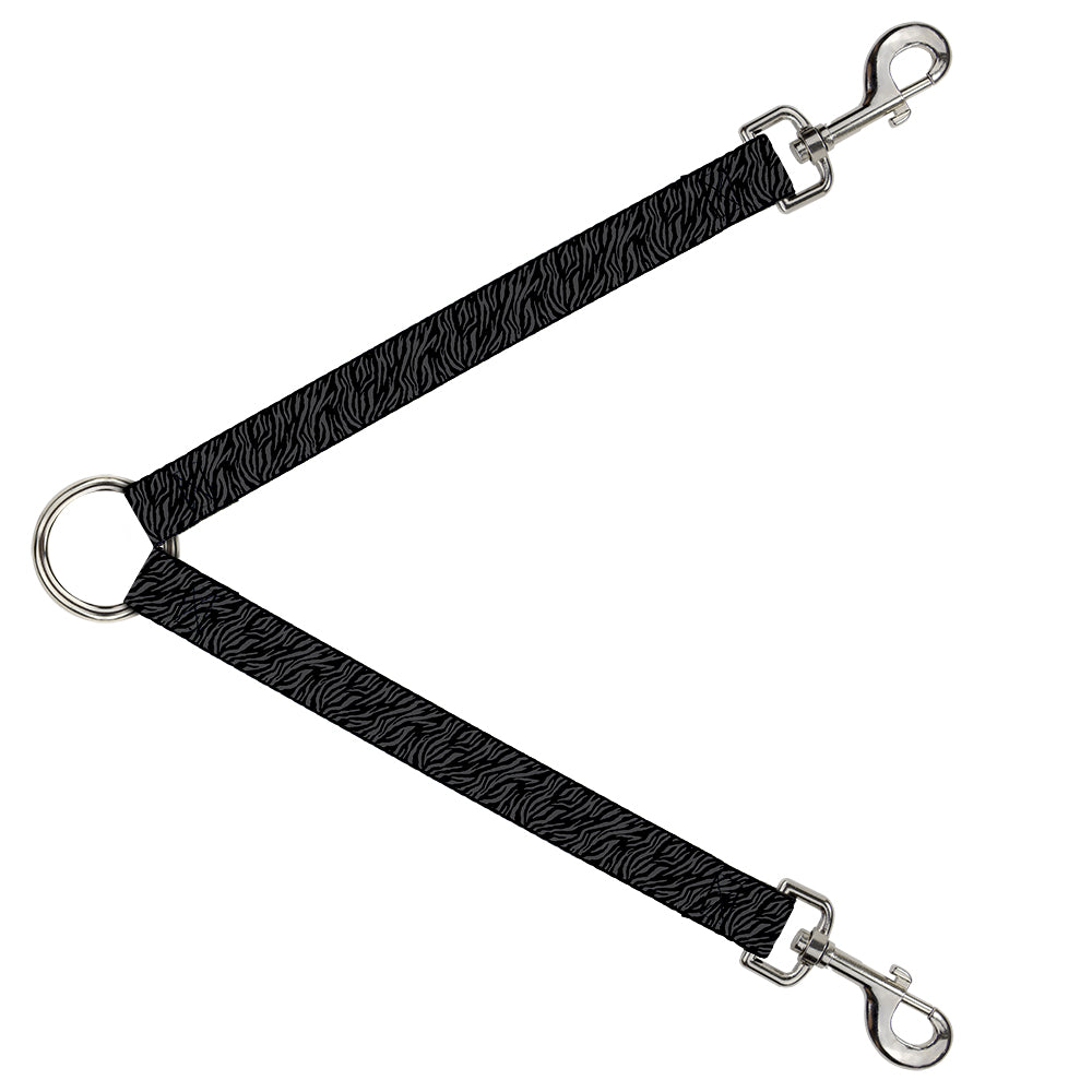 Dog Leash Splitter - Zebra 2 Black/Gray Dog Leash Splitters Buckle-Down   