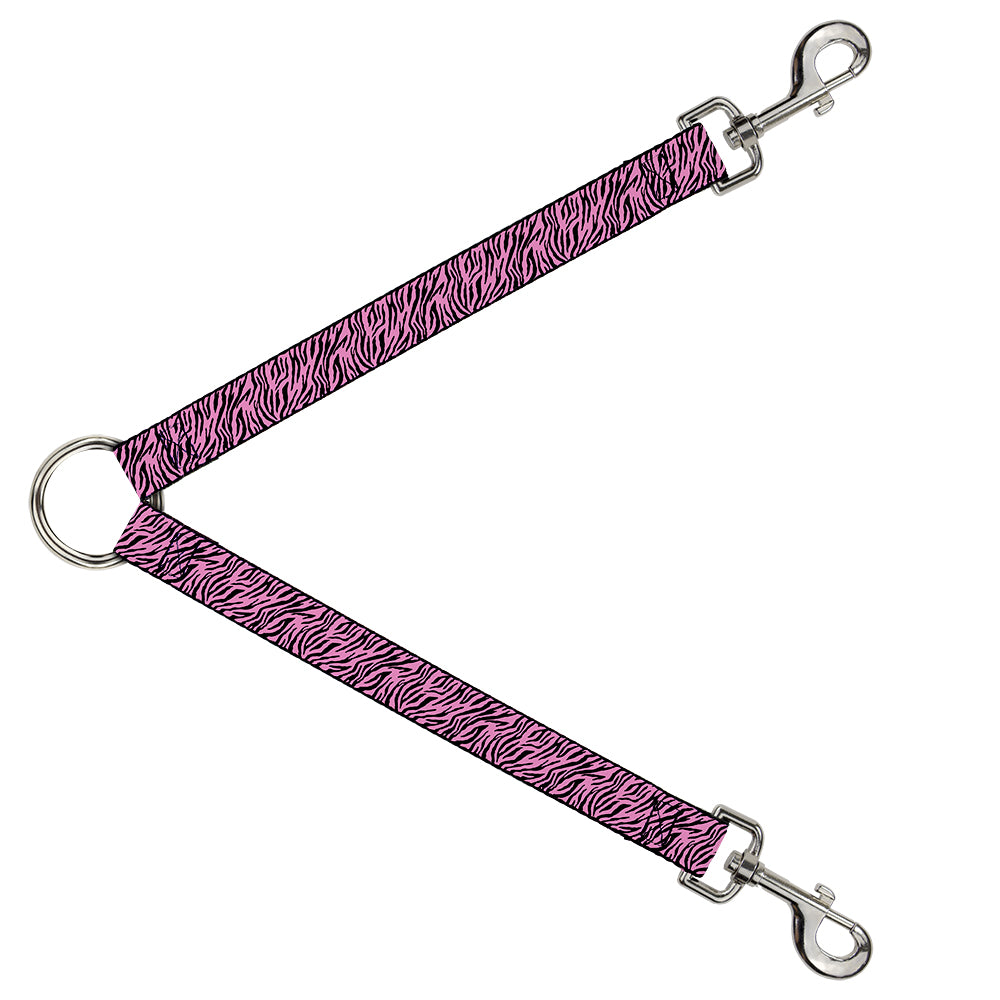 Dog Leash Splitter - Zebra 2 Baby Pink Dog Leash Splitters Buckle-Down   