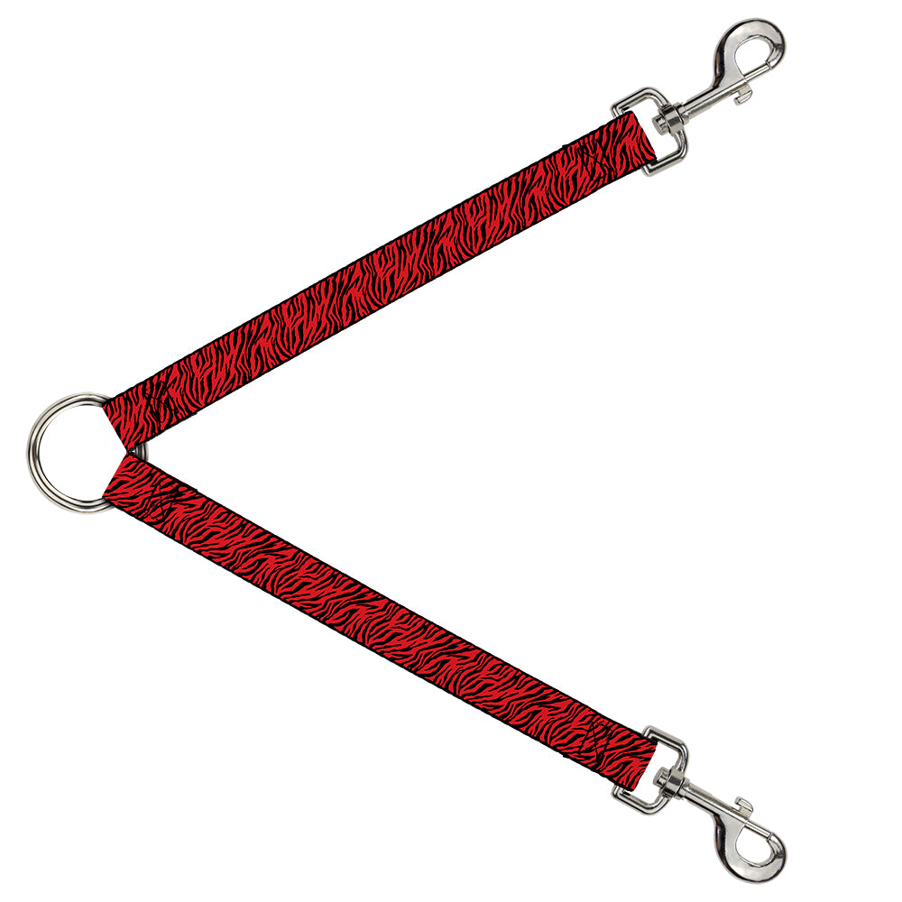Dog Leash Splitter - Zebra 2 Red Dog Leash Splitters Buckle-Down   
