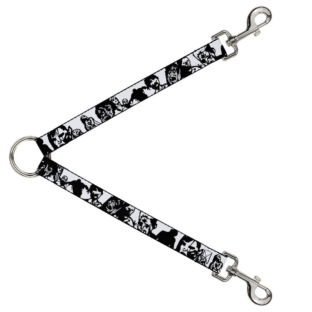 Dog Leash Splitter - Zombies White/Black Dog Leash Splitters Buckle-Down   
