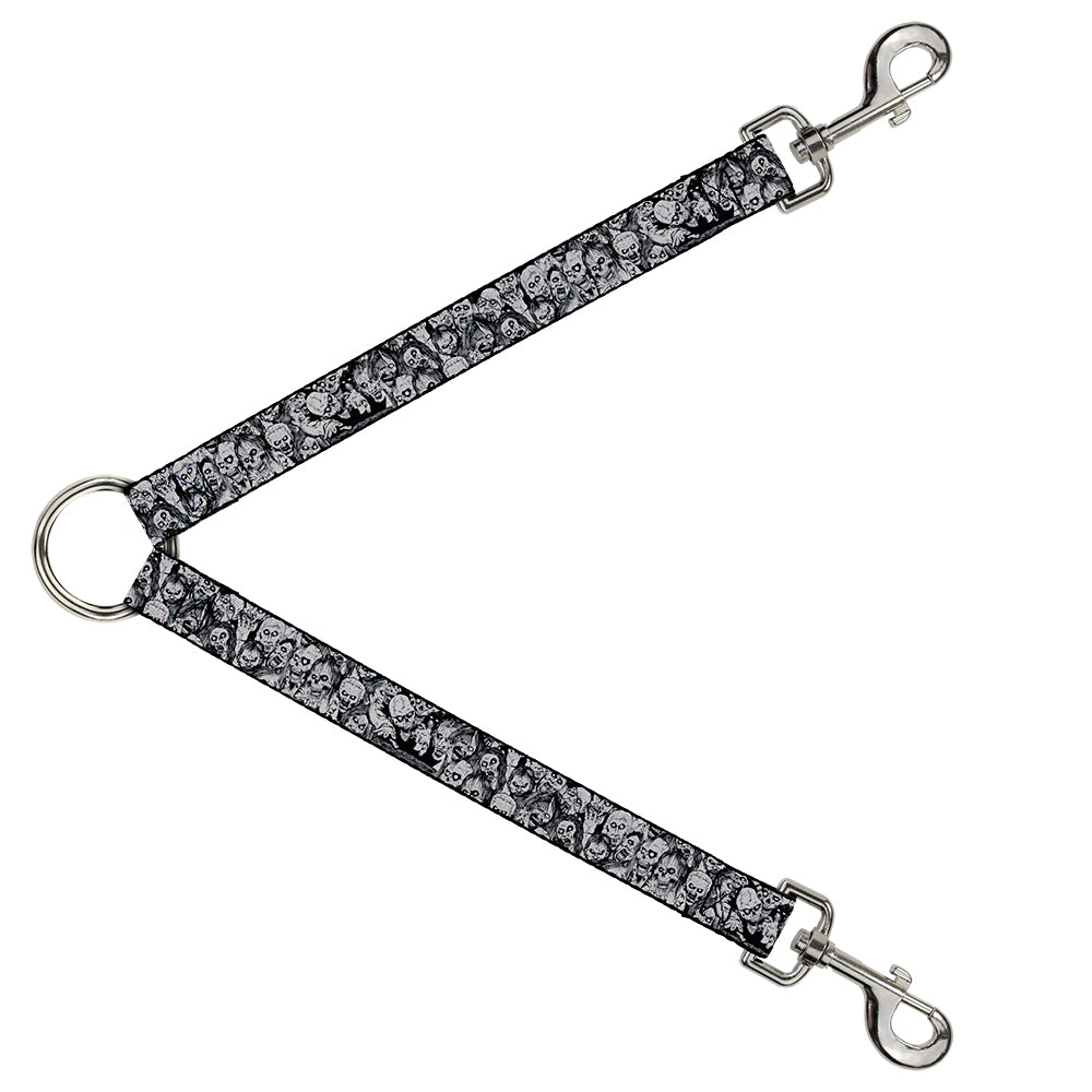 Dog Leash Splitter - Zombie Skulls Sketch Dog Leash Splitters Buckle-Down   