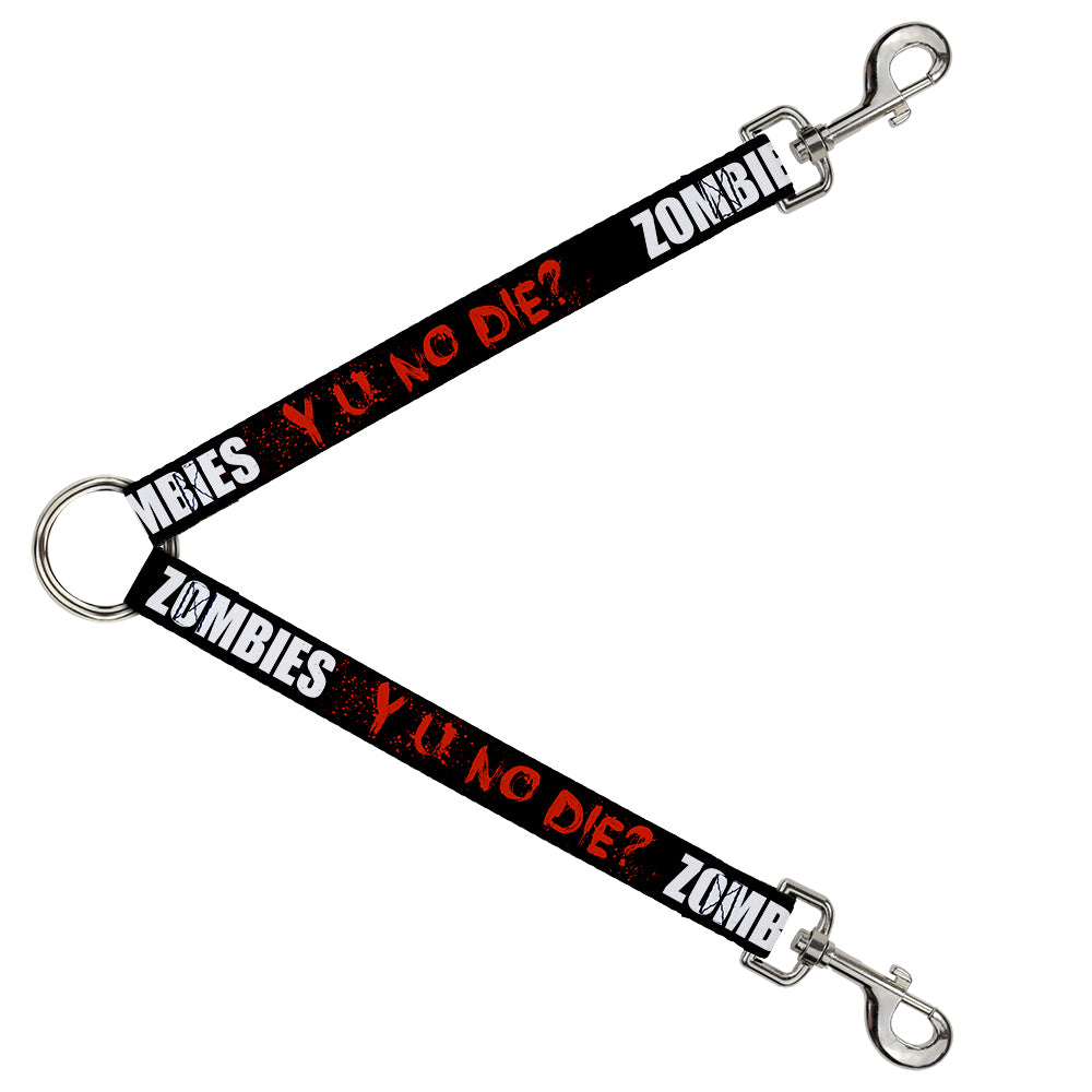 Dog Leash Splitter - Zombies Y U NO DIE Black/White/Red Dog Leash Splitters Buckle-Down   