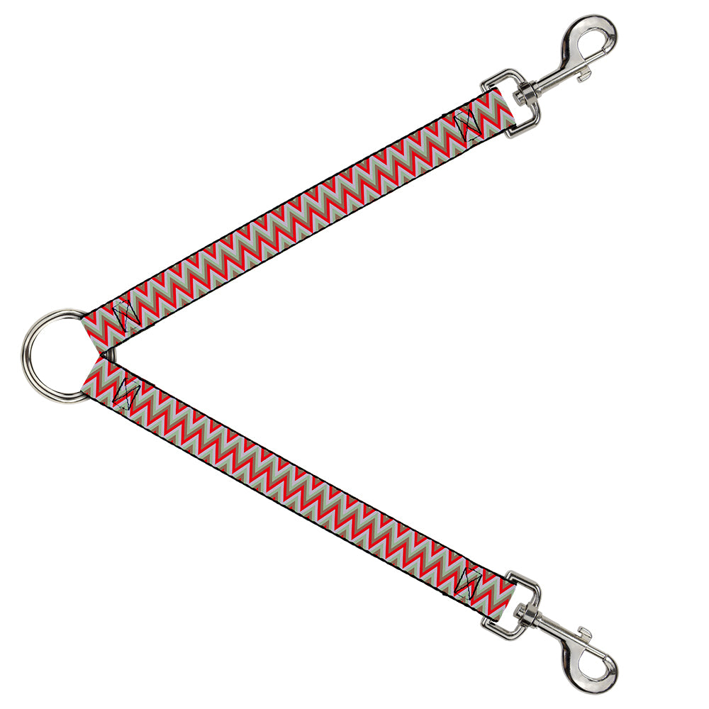 Dog Leash Splitter - Zig Zag White/Tan/Gray/Red Dog Leash Splitters Buckle-Down   